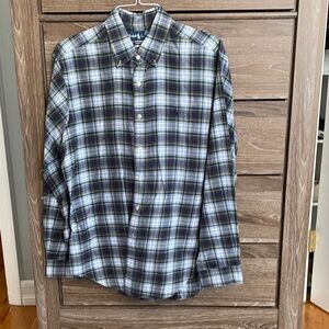 Ralph Lauren Men's Plaid Shirt - Blue and Green